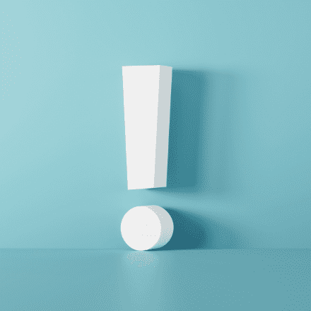 A 3-d exclamation mark.