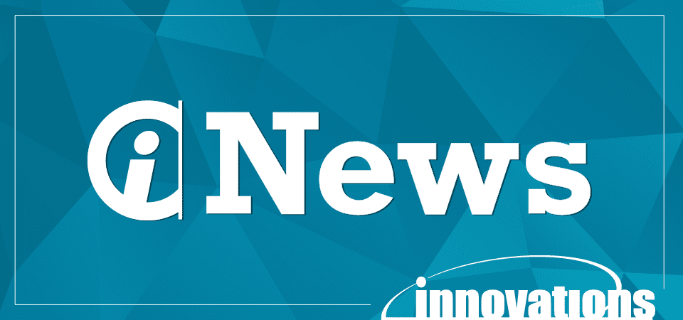 The iNews logo against a blue pattern background.