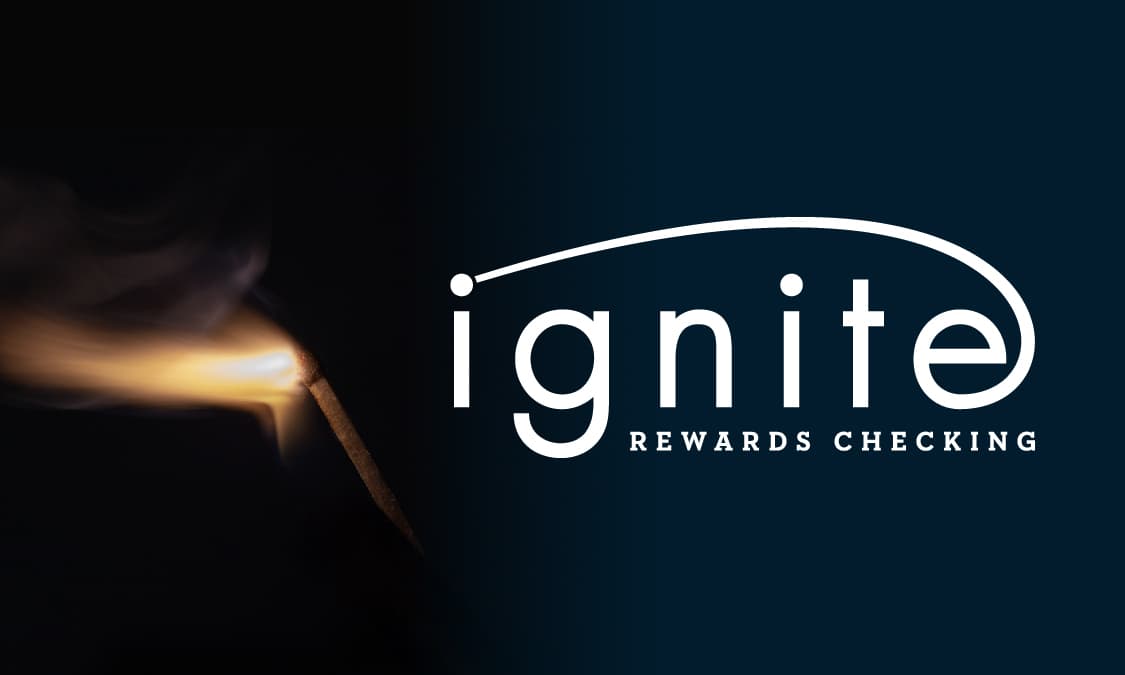 The ignite checking logo next to a lit match.