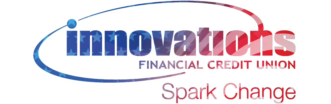 Innovations Financial Credit Union logo themed to Memorial Day