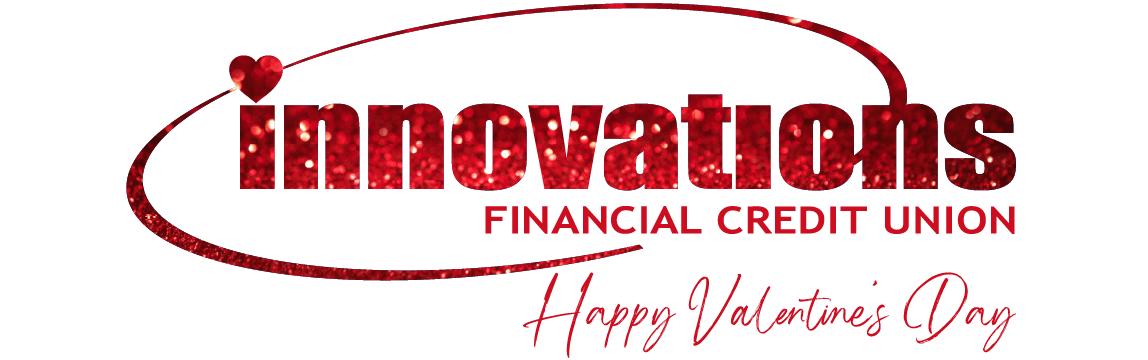 Innovations Financial Credit Union logo themed to Valentines Day