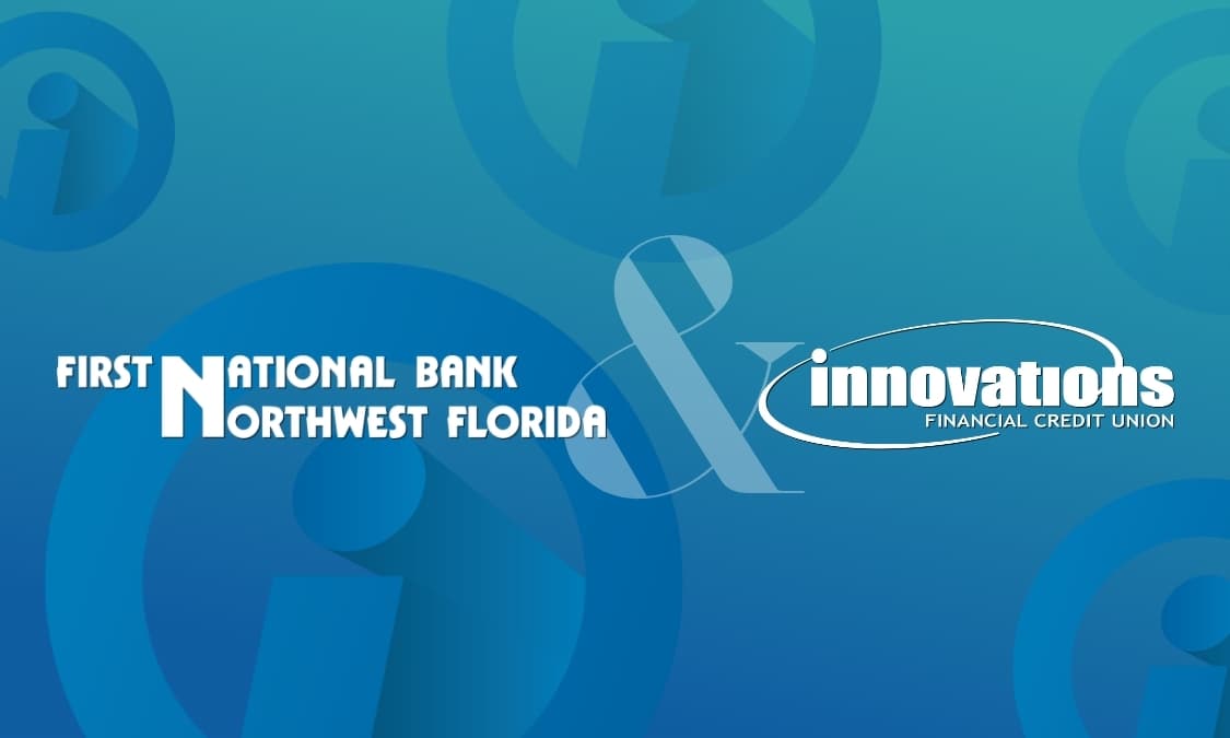 The FNBNF logo next to the Innovations logo against a background of imarks.